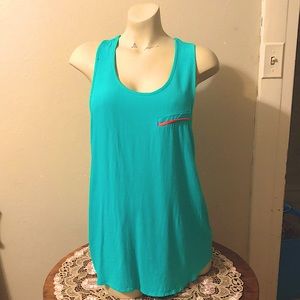 Prabal Gurung for Target Teal Tank Top w/Coral Lined Breast Pocket Size Small